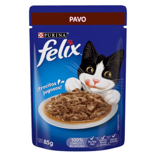 Felix clásico con trocitos de pavo