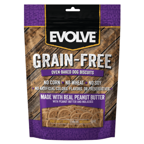 Evolve-perro-snack-libre-de-grano-biscuit-sabor-a-mantequilla-de-mani-