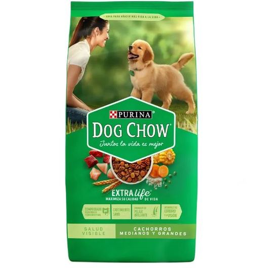 Dog Chow salud visible cachorros medianos y grandes