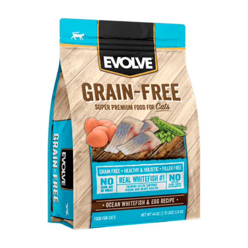 Evolve para gatos. Libre de granos. Sabor a pescado