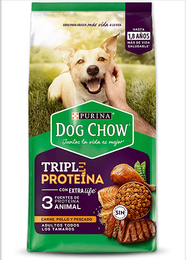 Dog Chow triple proteína | Alimento completo para perros con pollo, res y pavo