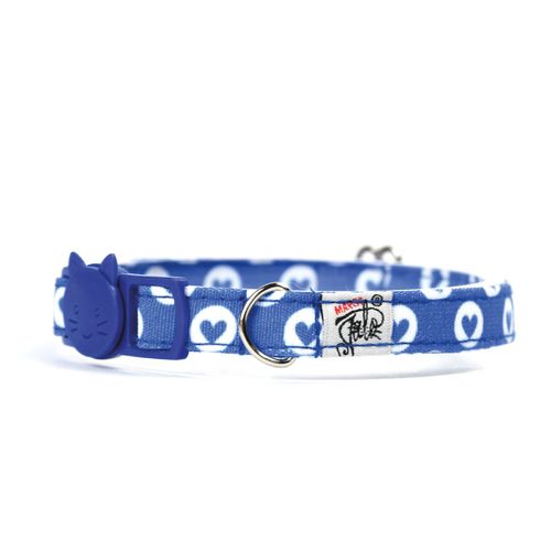 Collar para gato. Corazones azules