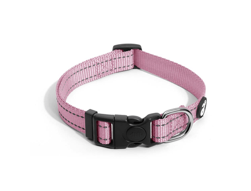 Collar Perro Reflectivo Rosado