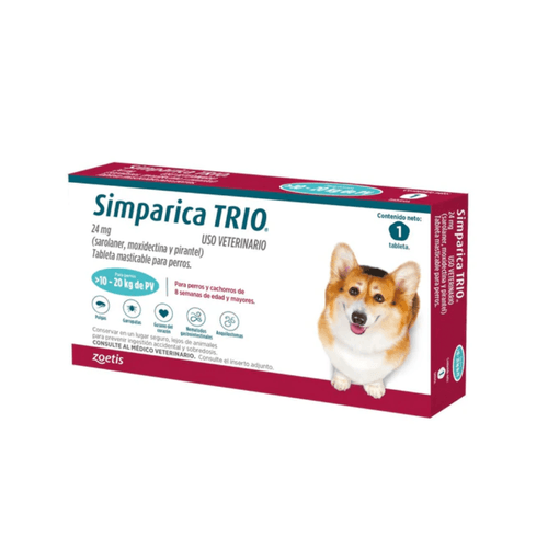 Antipulgas externo para perro Simparica TRIO 10 - 20 kg