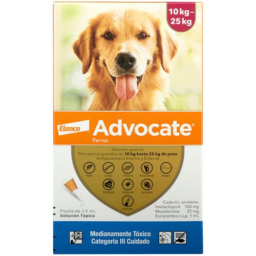 ADVOCATE PERRO 2.5ML (10-25KG)