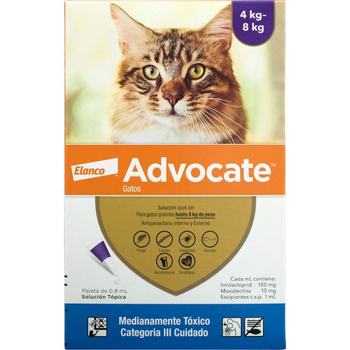 ADVOCATE GATO 0.8ML (4-8KG) X 3 UND