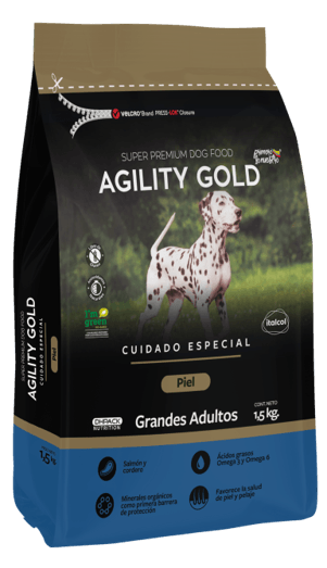 Agility Gold para perros adultos de razas grandes y medianas cuidado especial de la piel